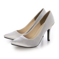 ROOM9/ルームナイン ROOM9 メタリックプレートヒール サテン ポインテッドトゥ ドレス パンプス レディース ピンヒール パーティ クラブ キャバ嬢/508184738