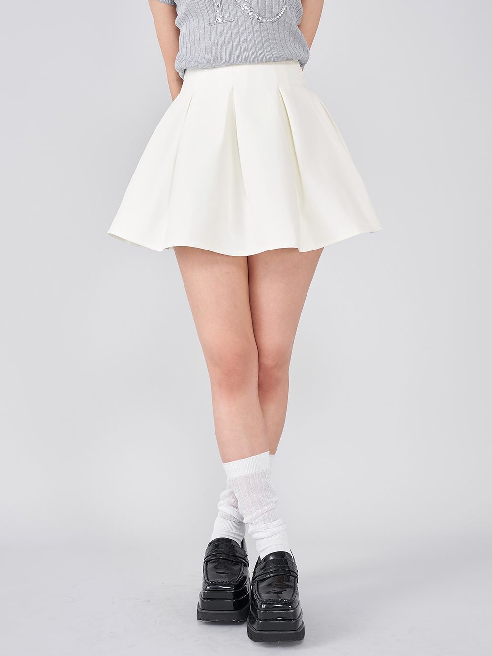 darich スカート ダーリッチ Darich ハイウエストニットミニスカート （ブラック