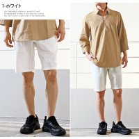 TopIsm/トップイズム TopIsm ショートパンツ メンズ ハーフパンツ リネンパンツ 綿麻 フレンチリネン 5分丈 無地 ユニセックス 男女兼用 ボトムス 春夏/508184794