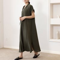 Doux Belle/ドゥー ベル Doux Belle 紐付き Vネック ゆったりロングワンピース/508185297
