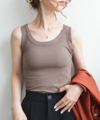 styiro/スタイロ styiro 【なめらかタッチ・伸縮性あり】春夏のインナー使いにリブタンクトップ 無地/508185409