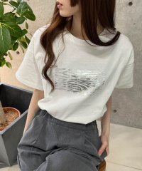 me Jane/ミージェーン me Jane シルバーヴィンテージ箔プリントTシャツ/508185417