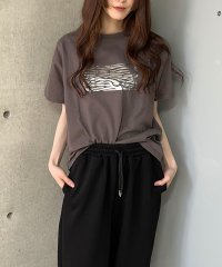 me Jane/ミージェーン me Jane シルバーヴィンテージ箔プリントTシャツ/508185417