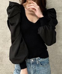 me Jane/ミージェーン me Jane 異素材ドッキングパワショルトップス/508185425