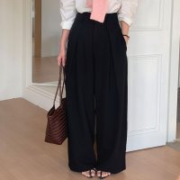 Doux Belle/ドゥー ベル Doux Belle タックテーラードパンツ ワイドパンツ ベルトホール付き/508185506