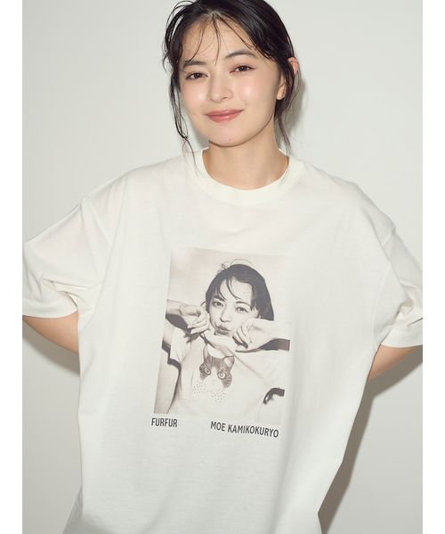 上國料萌衣コラボ】モノクロポートレートメモリアルTシャツ