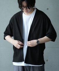 UNION STATION/*WEB限定 シアー ジャガード 5分袖 ボタンレスカーディガン/508185735