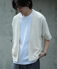 UNION STATION/*WEB限定 シアー ジャガード 5分袖 ボタンレスカーディガン/508185735