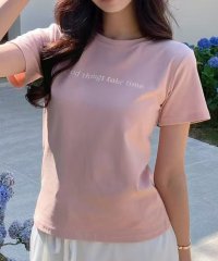 LOWO/ロワ LOWO 綿混シンプルロゴプリントTシャツ カットソー/508186021