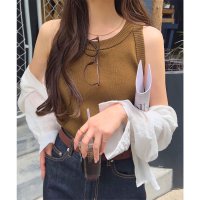 KOBE LETTUCE/コウベレタス KOBE LETTUCE カップ付きアメリカンスリーブニットトップス [C7444]/508186168