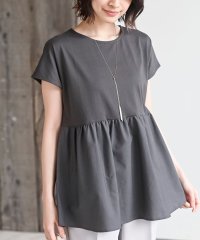 rps/異素材切替ペプラムＴシャツ/506007193