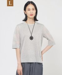 TRANS WORK(L)/【L】【ウォッシャブル】ルレックスシアークルーネックニット/508085730