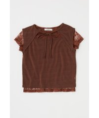 moussy/LACE LAYERED OPEN NECK トップス/508184127