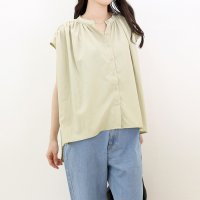 Aletta vita/アレッタ ヴィータ Aletta vita シワ加工前開きフレンチギャザーブラウス/508186244