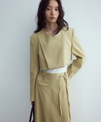 DECADE CLASSIC/ディケイドクラシック DECADE CLASSIC DECADE CLASSIC アシンメトリー ノンカラークロップド丈 ジャケット/508186248