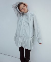 DECADE CLASSIC/ディケイドクラシック DECADE CLASSIC DECADE CLASSIC スタンドカラー プリーツ シャツワンピース/508186251