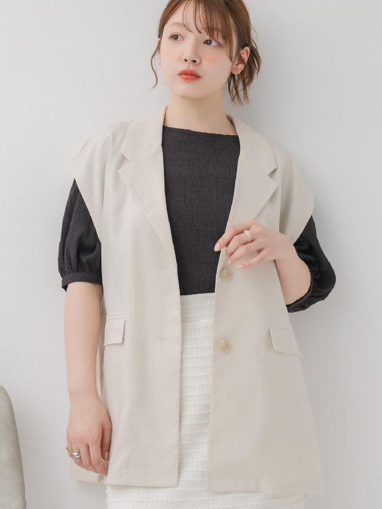最終値下げ！！Drawer、オフホワイトジレ ベスト・ジレ(ホワイト・白色)のファッション通販 - d fashion