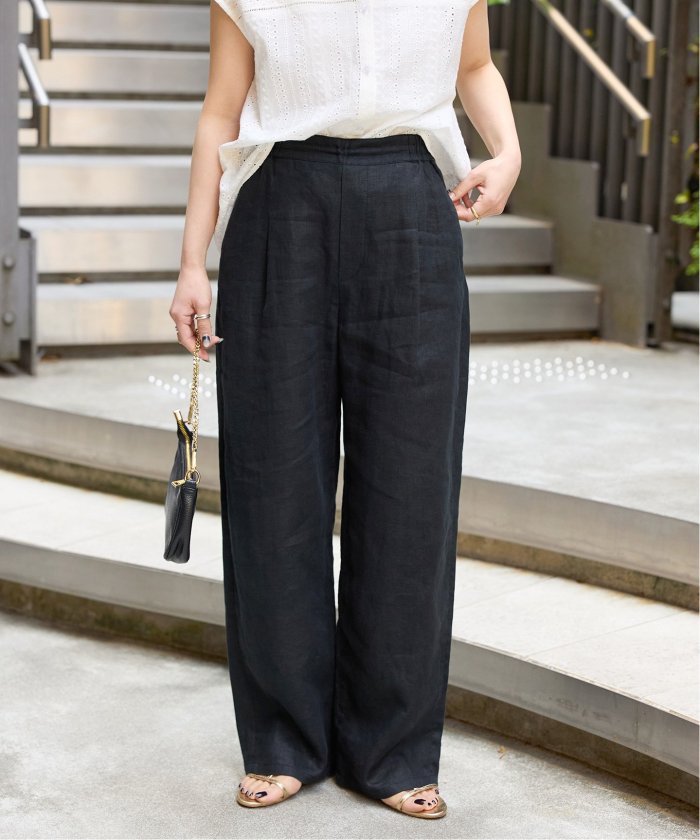 ★MASSIMO DUTTI★ リネン ストレートパンツ ポケット付き 追加3》手洗い可 / フレンチリネンストレートパンツ(508187269
