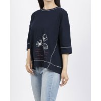 BRODIAEA/ブローディア BRODIAEA フラワープリント5分袖カットソー 2本針ステッチ/508187334