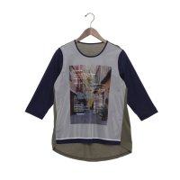 BRODIAEA/ブローディア BRODIAEA オーガンジー転写プリント 配色切り替え7分袖Tシャツ/508187368