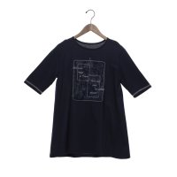 BRODIAEA/ブローディア BRODIAEA シルケットコットン パリの風景×チュールデザイン半袖Tシャツ/508187397