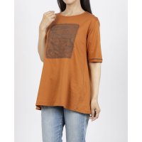 BRODIAEA/ブローディア BRODIAEA シルケットコットン パリの風景×チュールデザイン半袖Tシャツ/508187397