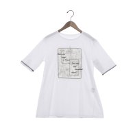 BRODIAEA/ブローディア BRODIAEA シルケットコットン パリの風景×チュールデザイン半袖Tシャツ/508187397