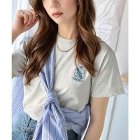 Classical Elf/クラシカルエルフ Classical Elf 《JaVaジャバコラボ》綿100％シルケット風素材 胸元エンブレム刺繍Tシャツ（半袖）/508188187