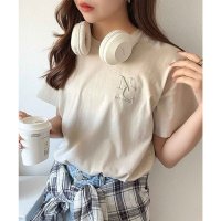 Classical Elf/クラシカルエルフ Classical Elf 《JaVaジャバコラボ》大人カジュアルにぴったり！綿100％英字胸刺繍ピグメント加工Tシャツ（半袖）/508188188
