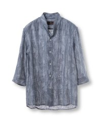 DISTINCTION MEN'S BIGI/総柄シアージャカード7分袖オープンカラーシャツ/508188212