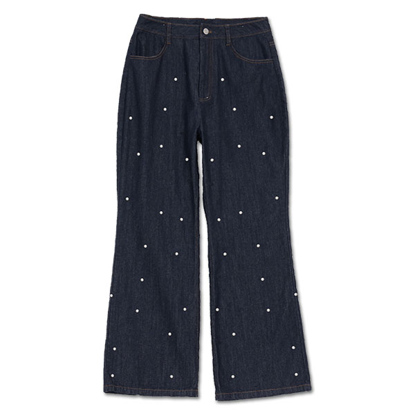 マリークヮントパールデニム パンツ マリークワント MARY QUANT パールデニム パンツ （ネイビー