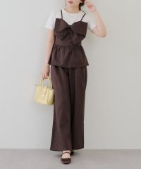 NICE CLAUP/OLIVE des OLIVE OUTLET/【SET UP】ドッキングリボントップス×タックワイドパンツ/508188551