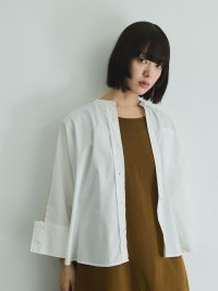 VICKY/ビッキー VICKY ノーカラーダブルカフスブラウス≪洗濯機で洗える≫/508188802