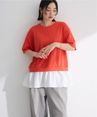 Green Parks/グリーン パークス Green Parks 裾フリルドッキング5分袖プルオーバー/508188825