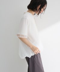 Green Parks/グリーン パークス Green Parks チュールドッキングバルーン5分袖プルオーバー/508188826
