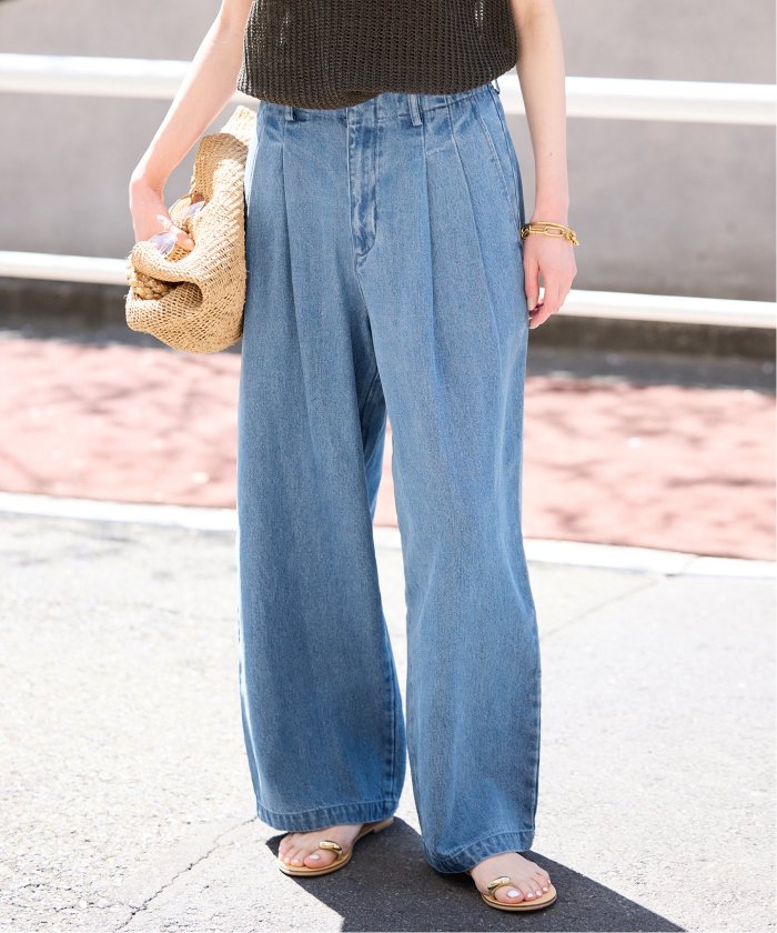 SLOBE IENA LEDENIM TUCK TROUSER 36サイズ WEB限定/追加4予約》LEDENIM TUCK TROUSER（デニムパンツ