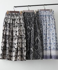 NICE CLAUP/OLIVE des OLIVE OUTLET/サマームード漂う【RMAF】【NAO】インドコットン総柄フレアスカート/508189159