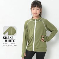 auni/アウニイ auni ラッシュガード キッズ 水着 接触冷感 Q－MAX UPF50+ 98% UVカット 夏 ハイネック フード無し 軽量 速乾 長袖 指穴付き/508189225