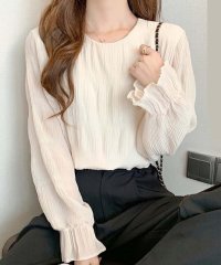 Girly Doll/ガーリードール Girly Doll シャーリングシアーブラウス【韓国ファッション】【春夏新商品】/508189297