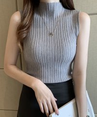 Girly Doll/ガーリードール Girly Doll ノースリーブハイネックリブセーター【韓国ファッション】/508189326