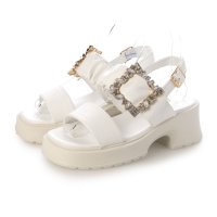 lus./ラスドット lus. 厚底ビジューバックルサンダル/508189604