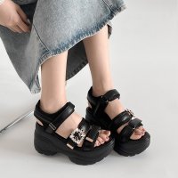Shoes in Closet/シューズインクローゼット Shoes in Closet －シュークロ－ 超軽量厚底 スタイルアップソール ビジューバックル スポーツサンダル 5989/508189610