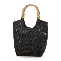 cache cache/カシュカシュ cache cache 雑材風バンブーハンドル手提げトート/508189638