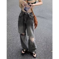 Rename /リネーム Rename ルーズクラッシュ ダメージ デニム パンツ/507202360