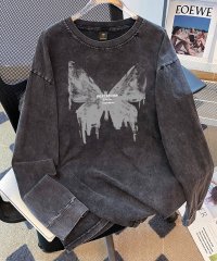 Rename /リネーム Rename ビッグシルエット ジャンキープリント ピグメント ロンT ロングスリーブTシャツ 古着風 フライドポテト カレッジロゴ/507516645