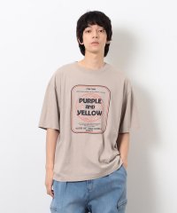 Purple & Yellow/フロスト加工ツアー風プリント半袖Ｔシャツ/508115492