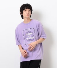Purple & Yellow/フロスト加工ツアー風プリント半袖Ｔシャツ/508115492