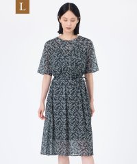 TRANS WORK(L)/【L】【ウォッシャブル】シャドーフラワープリントワンピース/508174338