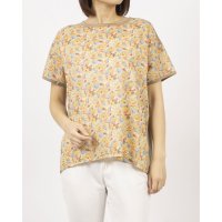 BRODIAEA/ブローディア BRODIAEA リバティープリントミラクルウェーブ ボタニカル柄切り替え半袖Tシャツ/508184372