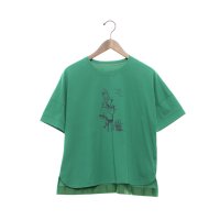 BRODIAEA/ブローディア BRODIAEA ツルサラコットンシリーズ イラストプリント半袖Tシャツ/508184379